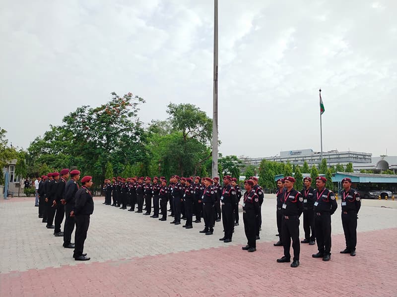 A training intake in formation